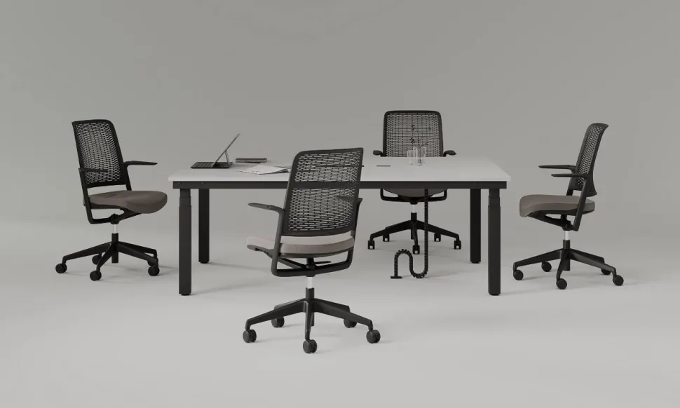 Nowy Styl WithMe Vergaderstoel Synchroonmechanisme Vaste armleuning Zwart 110 kg 480 x 645 x 1.100 mm