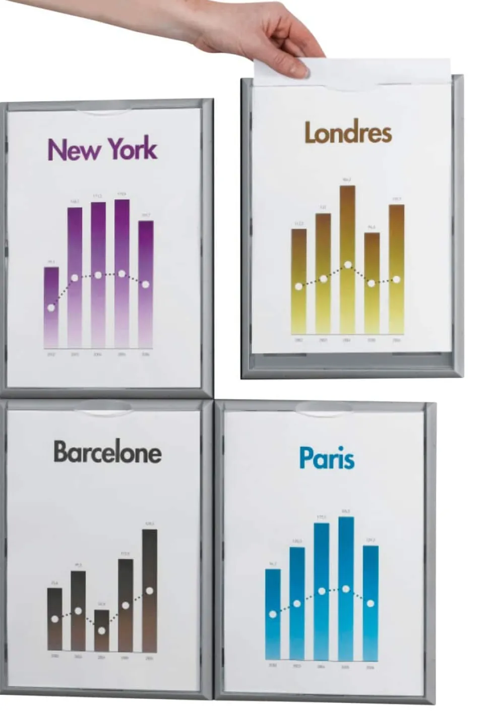 Paperflow A4 Wanddisplay Grijs Klevend 4066X4,35 32,2 (B) x 2,3 (D) x 23,7 (H) cm 4 Stuks