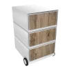 Paperflow easybox mobiele ladenblok met 3 lades 642x390x436mm timber