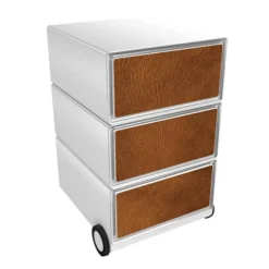 Paperflow easybox mobiele ladenblok met 3 lades 642x390x436mm leather