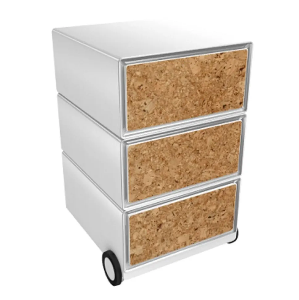 Paperflow easybox mobiele ladenblok met 3 lades 642x390x436mm cork