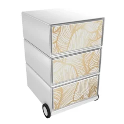 Paperflow easybox mobiele ladenblok met 3 lades 642x390x436mm gold leaves