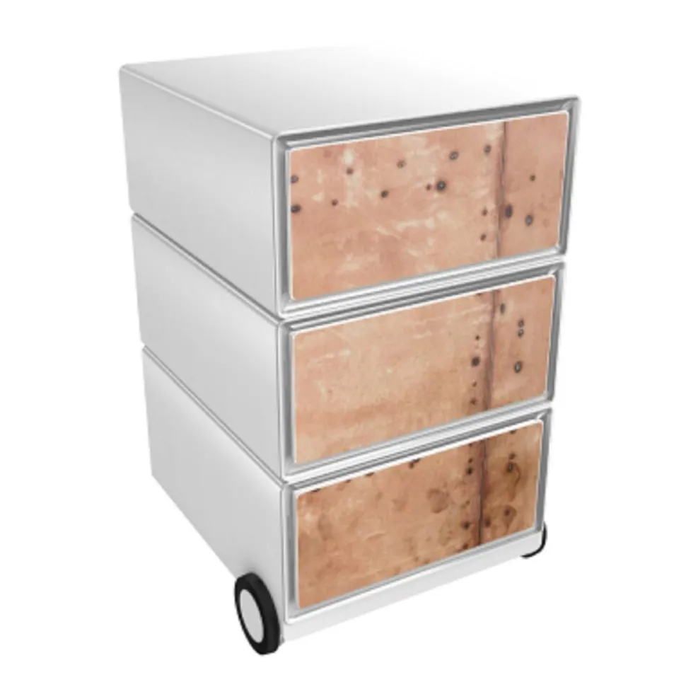 Paperflow easybox mobiele ladenblok met 3 lades 642x390x436mm ferrum