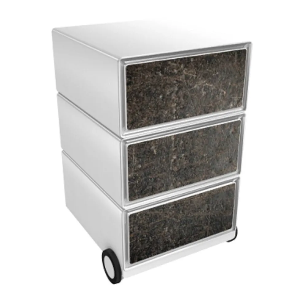 Paperflow easybox mobiele ladenblok met 3 lades 642x390x436mm old leather