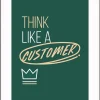 Paperflow Lijst met motiverende slogan "Think Like A Customer" 600 x 800 mm Kleurenassortiment