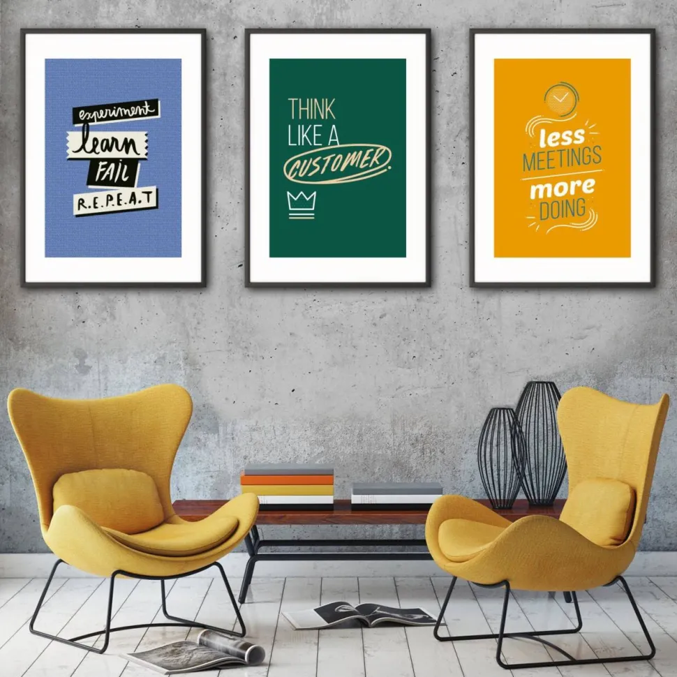 Paperflow Lijst met motiverende slogan "Think Like A Customer" 600 x 800 mm Kleurenassortiment