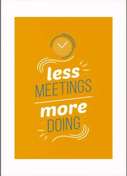 Paperflow Lijst met motiverende slogan "Less Meetings More Doings" 400 x 500 mm Kleurenassortiment