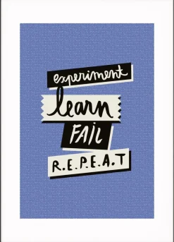 Paperflow Lijst met motiverende slogan "Experiment Fail Learn Repeat" 210 x 297 mm Kleurenassortiment