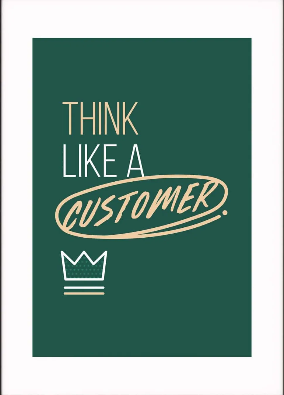 Paperflow Lijst met motiverende slogan "Think Like A Customer" 297 x 420 mm Kleurenassortiment