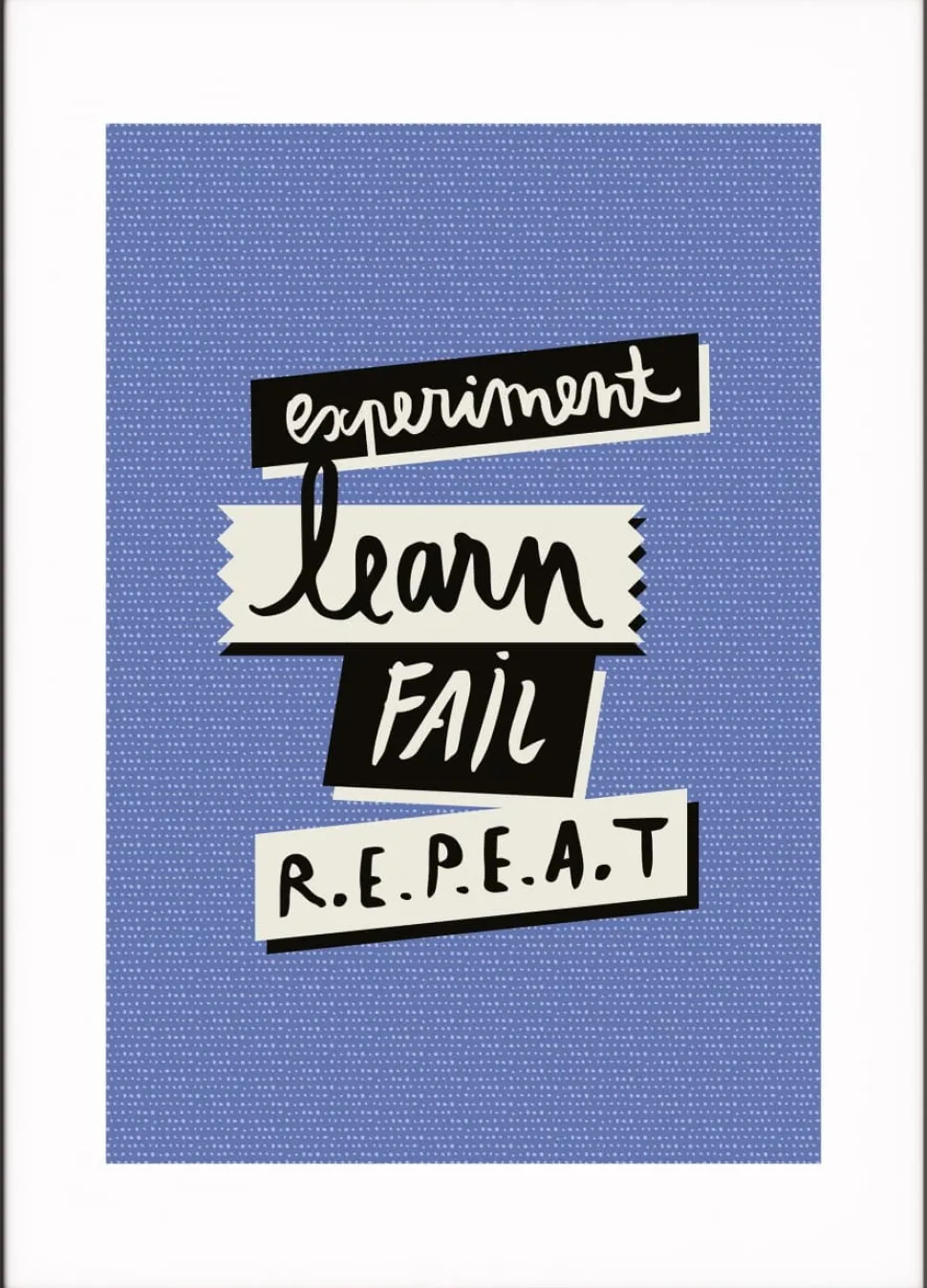 Paperflow Lijst met motiverende slogan "Experiment Fail Learn Repeat" 420 x 594 mm Kleurenassortiment