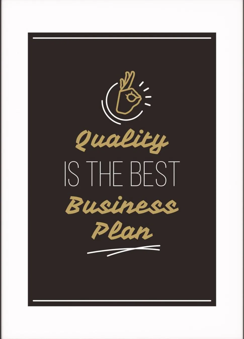 Paperflow Lijst met motiverende slogan "Quality Is The Best Business Plan" 500 x 700 mm Kleurenassortiment