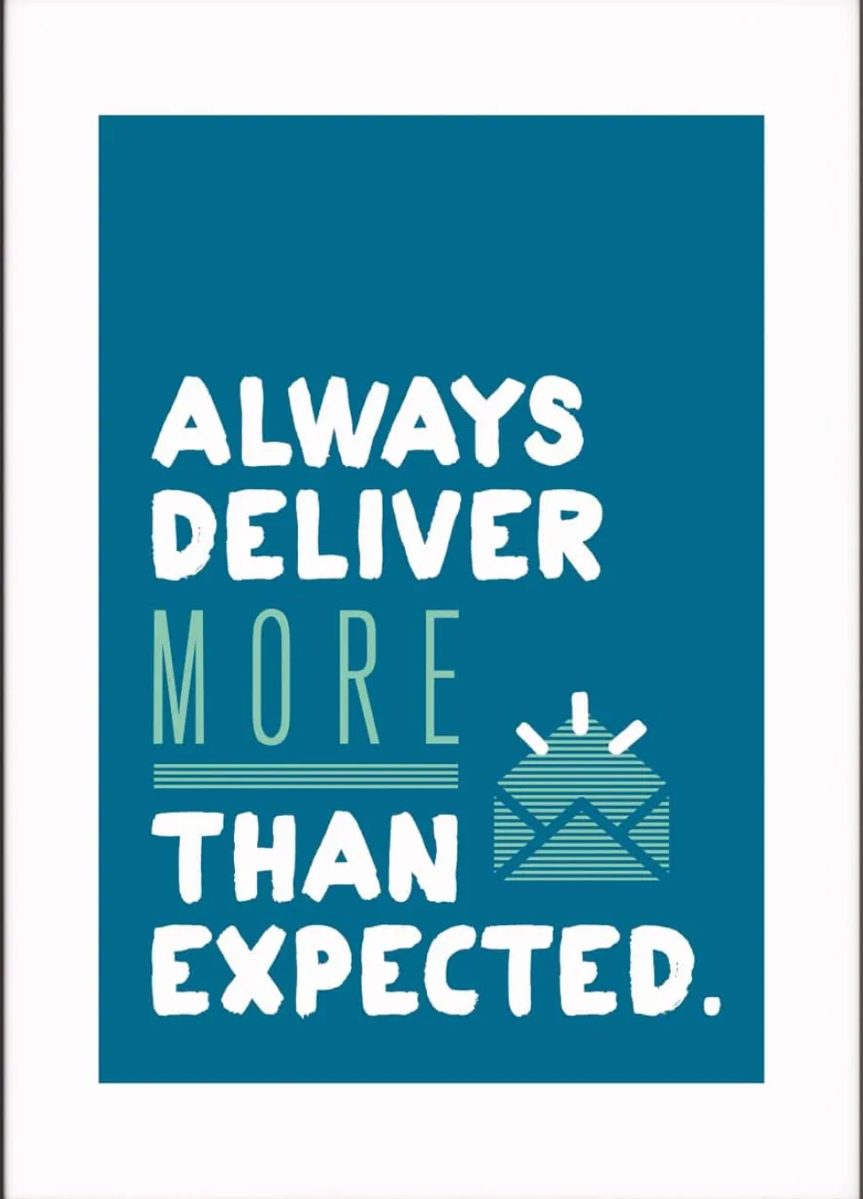 Paperflow Lijst met motiverende slogan "Always Deliver More Than Expected" 297 x 420 mm Kleurenassortiment