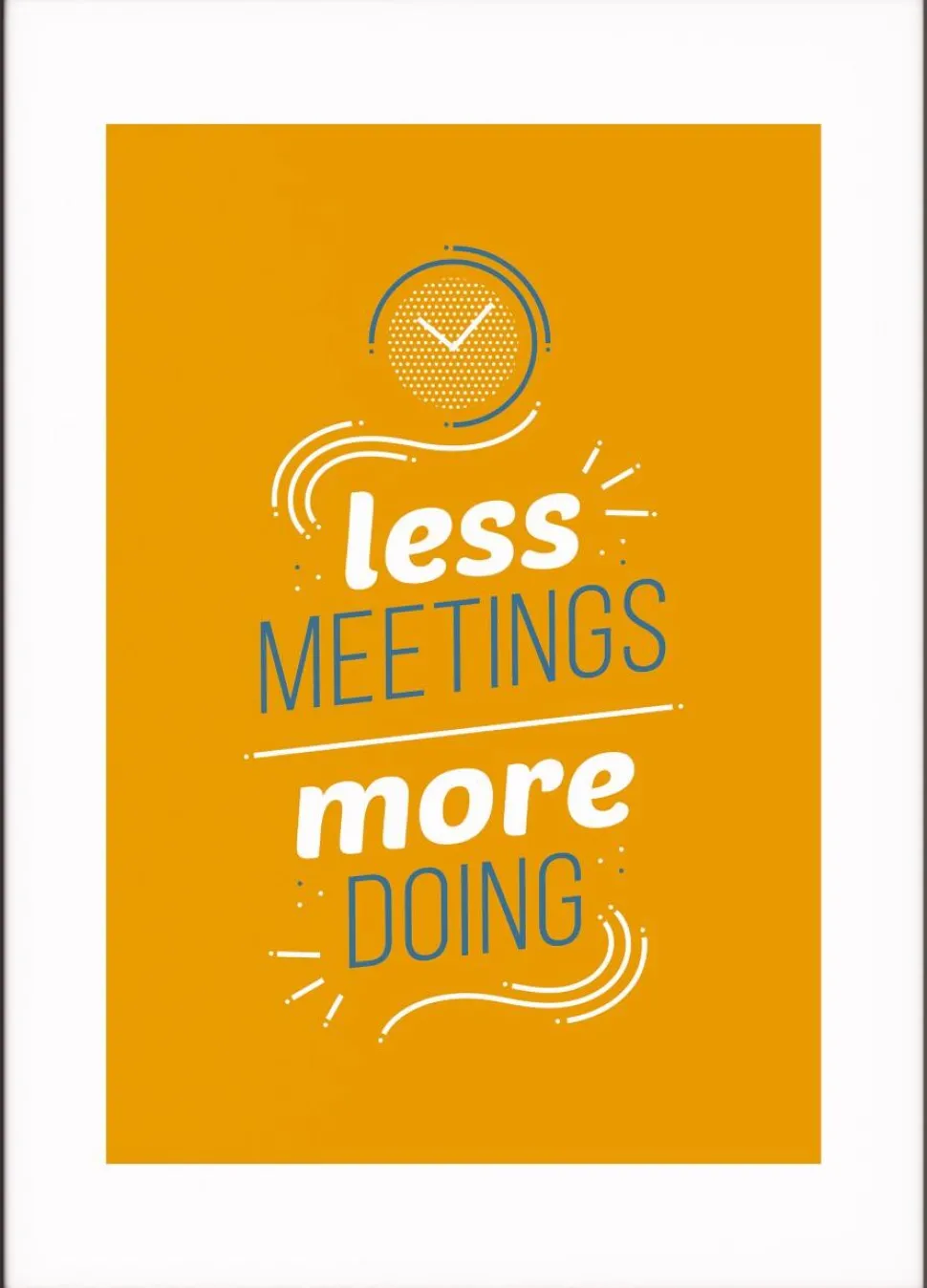 Paperflow Lijst met motiverende slogan "Less Meetings More Doings" 297 x 420 mm Kleurenassortiment