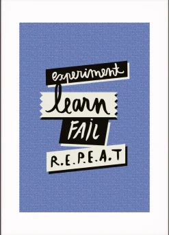 Paperflow Lijst met motiverende slogan "Experiment Fail Learn Repeat" 297 x 420 mm Kleurenassortiment