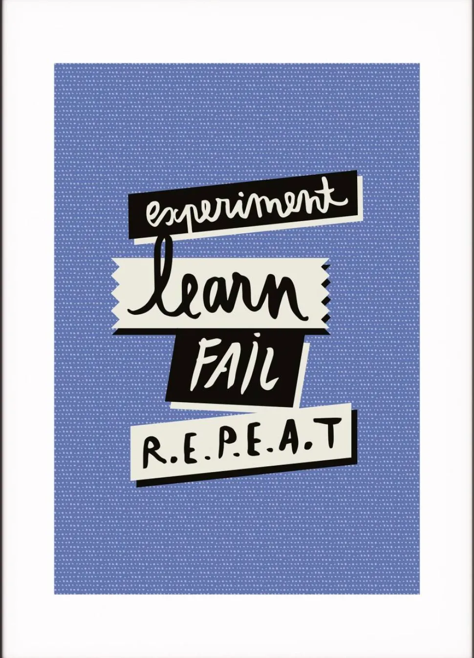 Paperflow Lijst met motiverende slogan "Experiment Fail Learn Repeat" 297 x 420 mm Kleurenassortiment