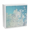Paperflow Roldeurkast PP (Polypropeen) 2 Planken Afsluitbaar 1.100 x 415 x 1.040 mm Blauw, wit