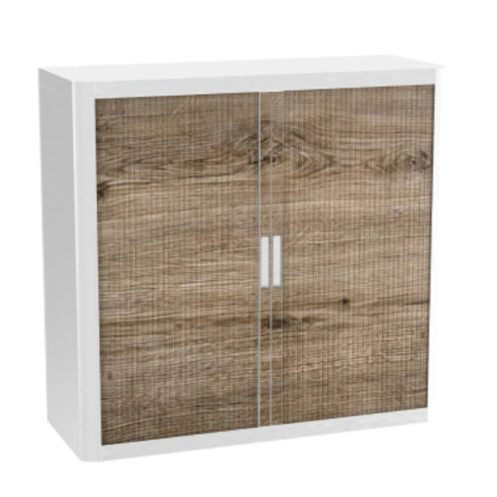 Paperflow Roldeurkast PP (Polypropeen) 2 Planken Afsluitbaar 1.100 x 415 x 1.040 mm Bruin, wit