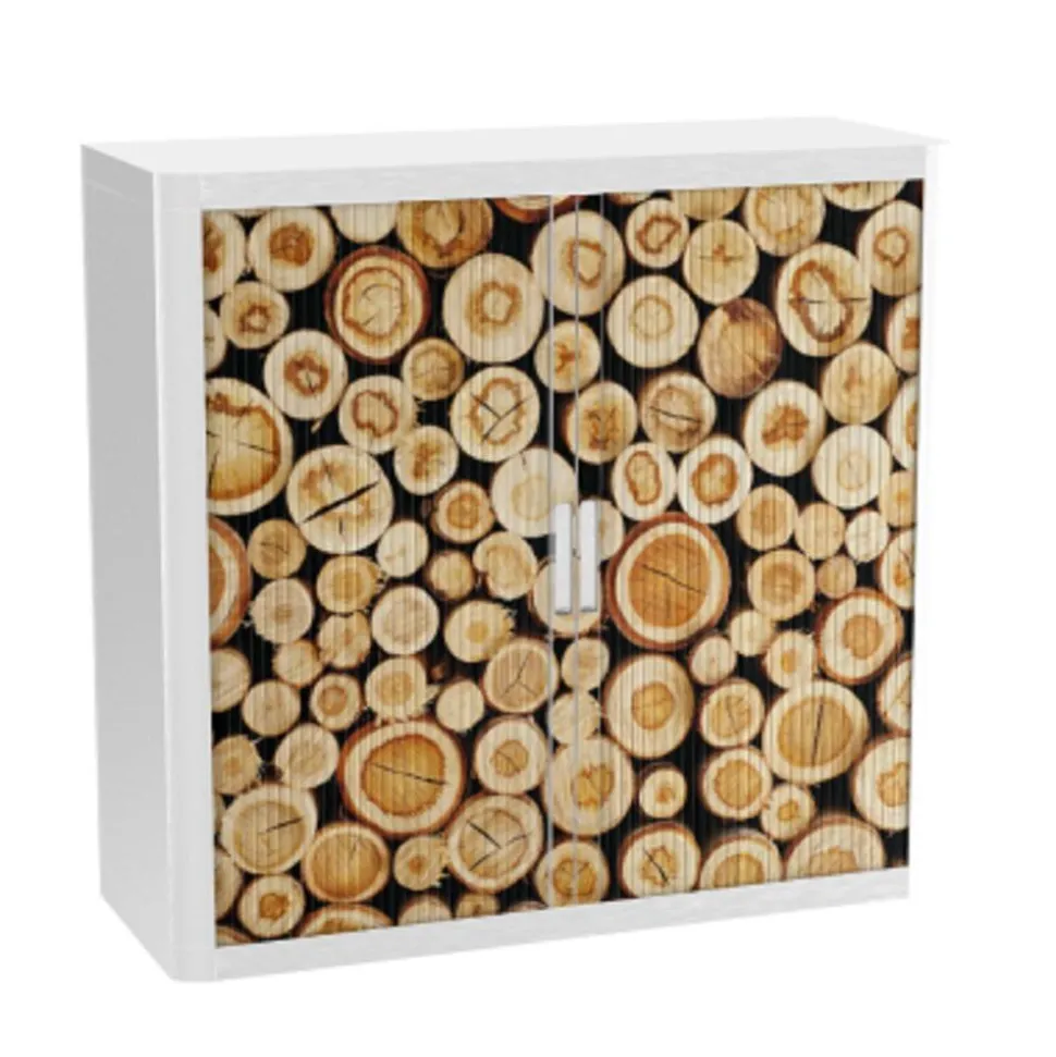 Paperflow Roldeurkast PP (Polypropeen) 2 Planken Afsluitbaar 1.100 x 415 x 1.040 mm Bruin, wit