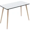 Paperflow Thuiskantoorbureau Rechthoekig Wit Beuken Houten poten 1.140 (B) x 600 (D) x 750 (H) mm Melamine