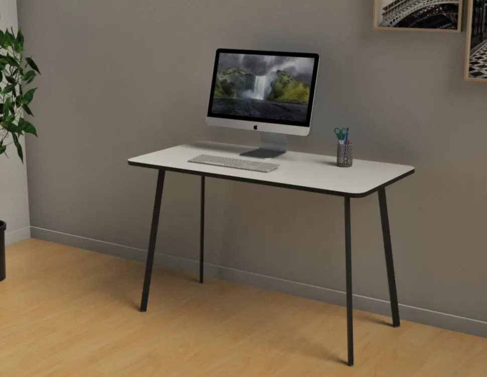 Paperflow Thuiskantoorbureau Rechthoekig Wit 4 metalen poten 1.140 (B) x 600 (D) x 750 (H) mm Melamine