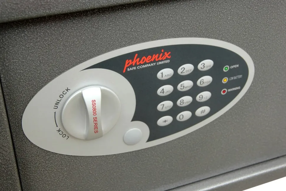 Phoenix Afstortkluis Maat 1 Veiligheidskluis met Elektronisch slot 10L Vela SS0801ED 200 x 310 x 200 mm Metallic grafiet