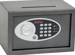 Phoenix Afstortkluis Maat 1 Veiligheidskluis met Elektronisch slot 10L Vela SS0801ED 200 x 310 x 200 mm Metallic grafiet