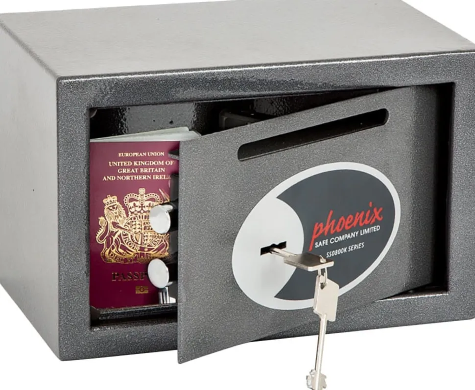 Phoenix Afstortkluis Maat 1 Kluis met Sleutelslot 10L Vela SS0801KD 200 x 310 x 200mm Metallic grafiet