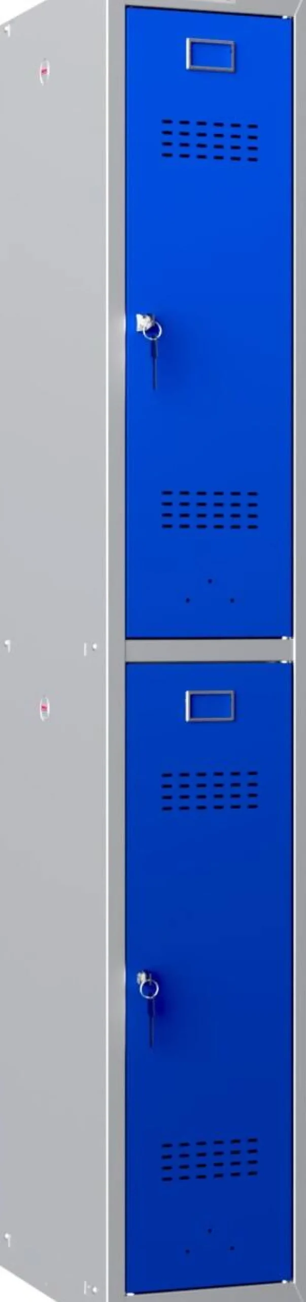 Phoenix Personal Lockers Staal Garderobekast 2 Deurs Sleutelslot 300 x 500 x 1,830 mm Blauw, Grijs