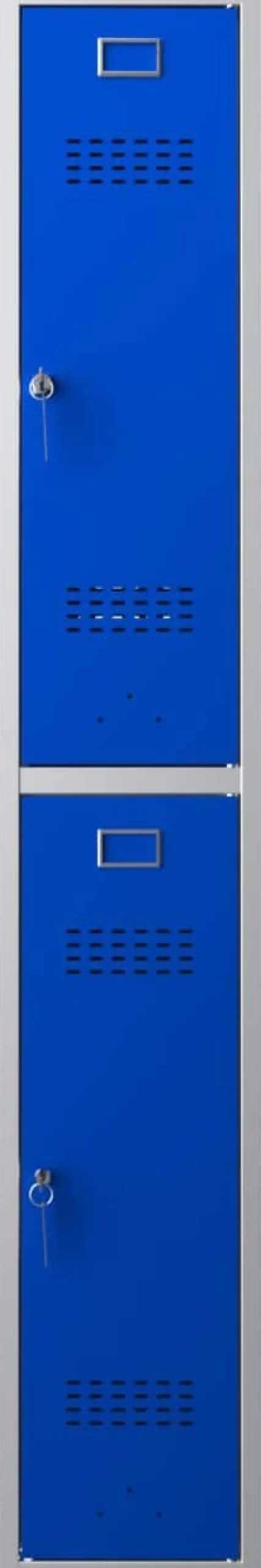 Phoenix Personal Lockers Staal Garderobekast 2 Deurs Sleutelslot 300 x 500 x 1,830 mm Blauw, Grijs