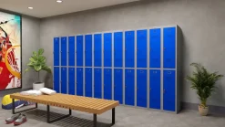 Phoenix Personal Lockers Staal Garderobekast 2 Deurs Sleutelslot 300 x 500 x 1,830 mm Blauw, Grijs