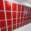 Phoenix Personal Lockers Staal Garderobekast 4 Deurs Sleutelslot 300 x 500 x 1,830 mm Grijs, Rood