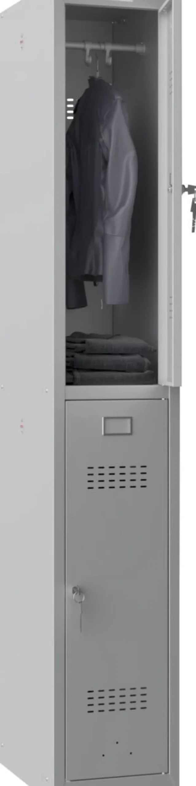 Phoenix Personal Lockers Staal Garderobekast 2 Deurs Sleutelslot 300 x 500 x 1,830 mm Grijs
