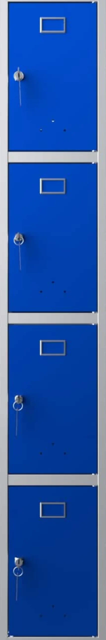 Phoenix Personal Lockers Staal Garderobekast 4 Deurs Sleutelslot 300 x 500 x 1,830 mm Blauw, Grijs