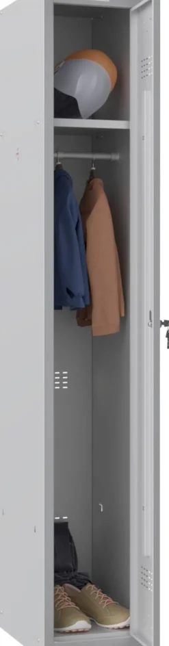 Phoenix Personal Lockers Staal Garderobekast 1 Deurs Sleutelslot 300 x 500 x 1,830 mm Grijs