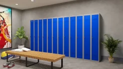Phoenix Personal Lockers Staal Garderobekast 1 Deurs Sleutelslot 300 x 500 x 1,830 mm Blauw, Grijs