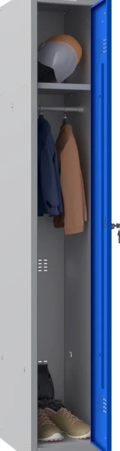 Phoenix Personal Lockers Staal Garderobekast 1 Deurs Sleutelslot 300 x 500 x 1,830 mm Blauw, Grijs