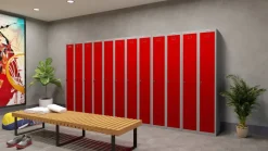 Phoenix Personal Lockers Staal Garderobekast 1 Deurs Sleutelslot 300 x 500 x 1,830 mm Grijs, Rood