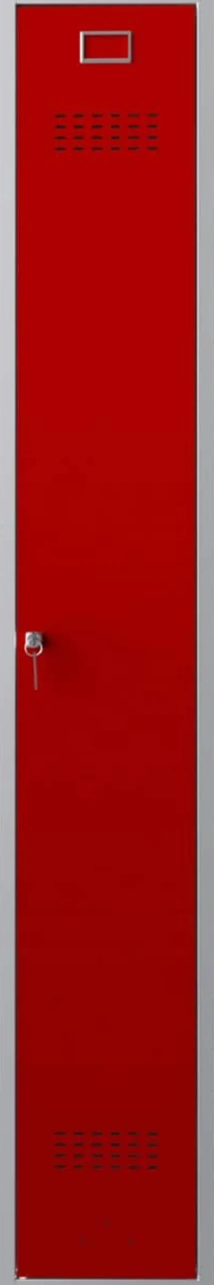Phoenix Personal Lockers Staal Garderobekast 1 Deurs Sleutelslot 300 x 500 x 1,830 mm Grijs, Rood