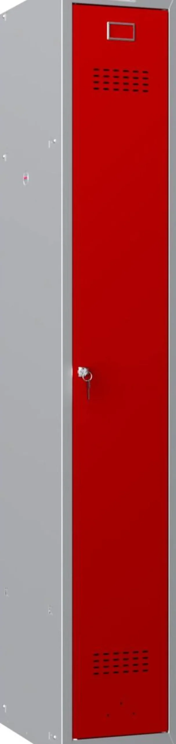 Phoenix Personal Lockers Staal Garderobekast 1 Deurs Sleutelslot 300 x 500 x 1,830 mm Grijs, Rood