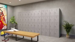 Phoenix Personal Lockers Staal Garderobekast 4 Deurs Sleutelslot 300 x 500 x 1,830 mm Grijs
