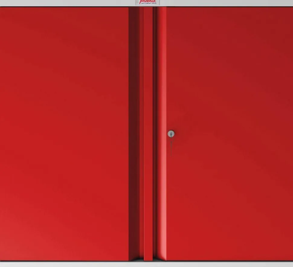 Phoenix SC Kast Staal 1 Plank Afsluitbaar 1.000 x 500 x 1.000 mm Grijs, rood