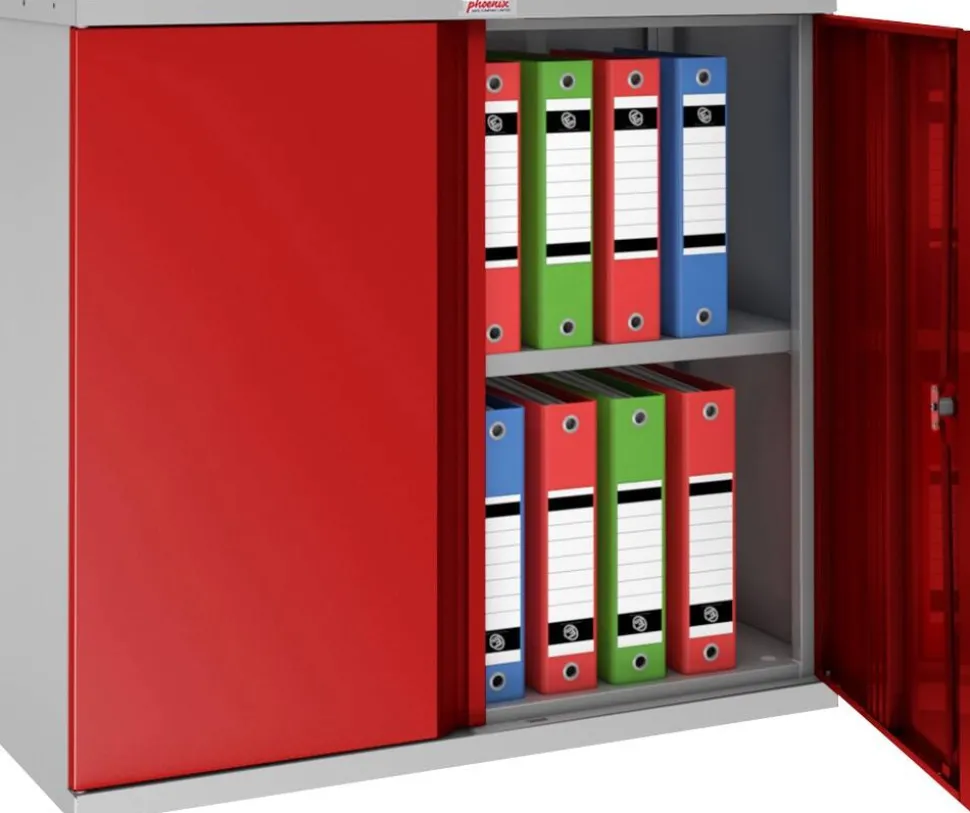 Phoenix SC Kast Staal 1 Plank Afsluitbaar 1.000 x 500 x 1.000 mm Grijs, rood