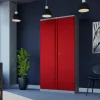 Phoenix SCL Series Draaideurkast Staal 4 Planken Afsluitbaar 915 x 370 x 1.830 mm Grijs, rood