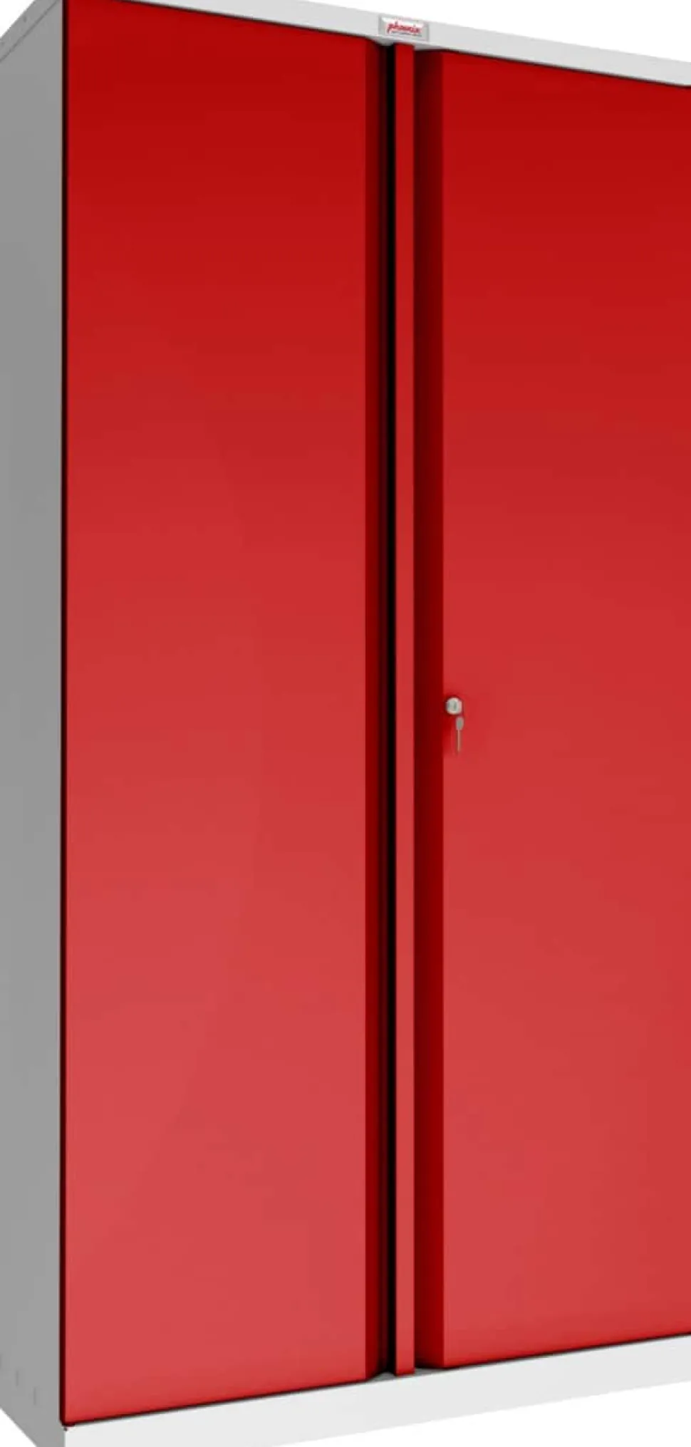 Phoenix SCL Series Draaideurkast Staal 4 Planken Afsluitbaar 915 x 370 x 1.830 mm Grijs, rood