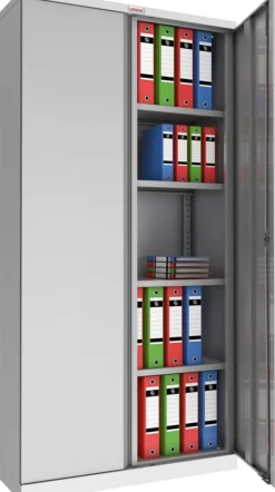 Phoenix SCL Series Draaideurkast Staal 4 Planken Afsluitbaar 915 x 370 x 1.830 mm Grijs