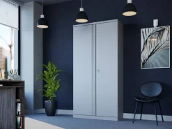 Phoenix SCL Series Draaideurkast Staal 4 Planken Afsluitbaar 915 x 370 x 1.830 mm Grijs