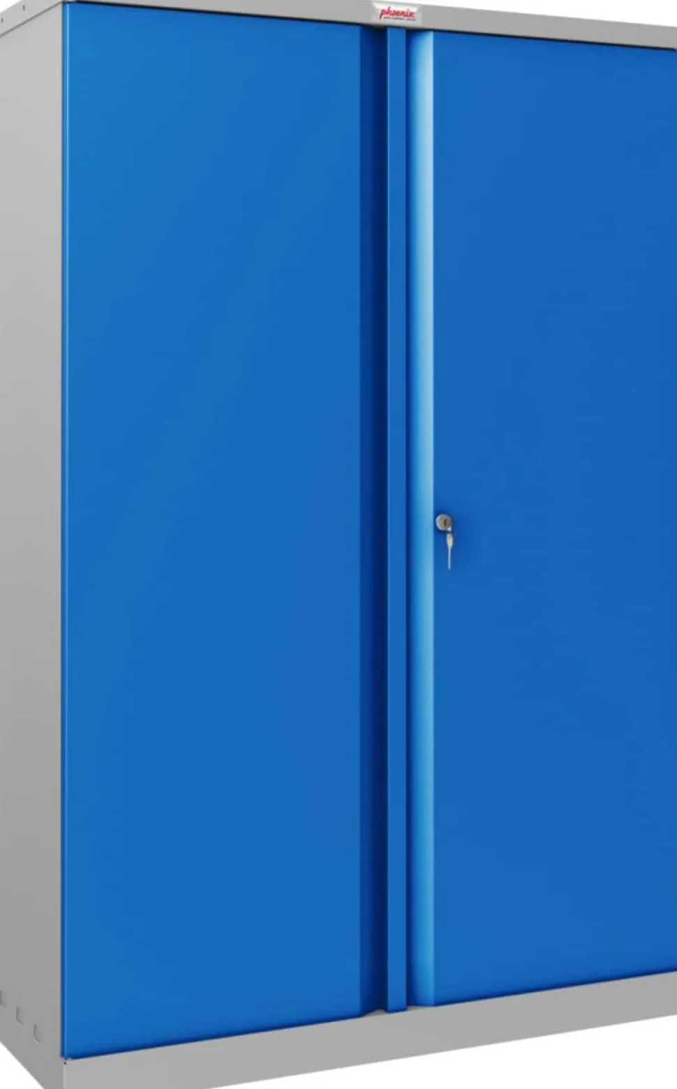 Phoenix SCL Series Draaideurkast Staal 3 Planken Afsluitbaar 915 x 370 x 1.400 mm Blauw, grijs