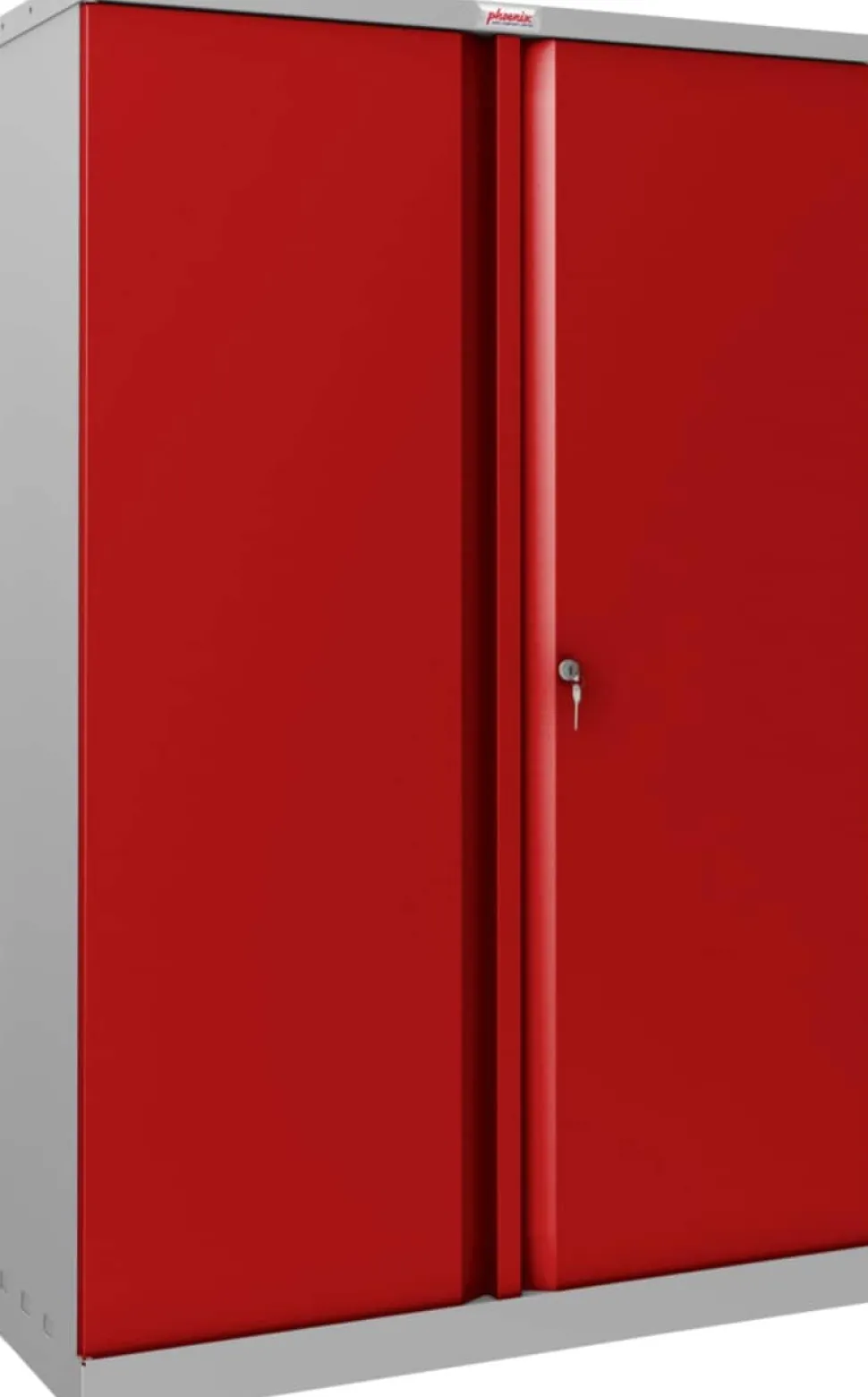 Phoenix SCL Series Draaideurkast Staal 3 Planken Afsluitbaar 915 x 370 x 1.400 mm Grijs, rood