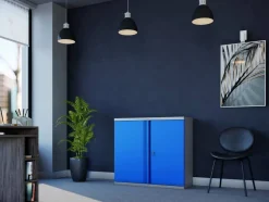 Phoenix SCL Series Draaideurkast Staal 1 Plank Afsluitbaar 915 x 370 x 830 mm Blauw, grijs