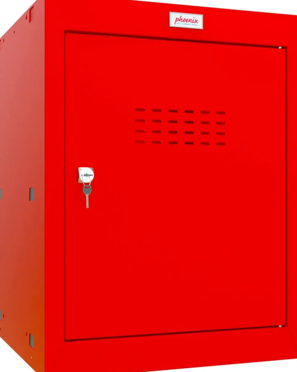Phoenix Staal Garderobekast 1 Deur Sleutelslot 400 x 400 x 520 mm Rood
